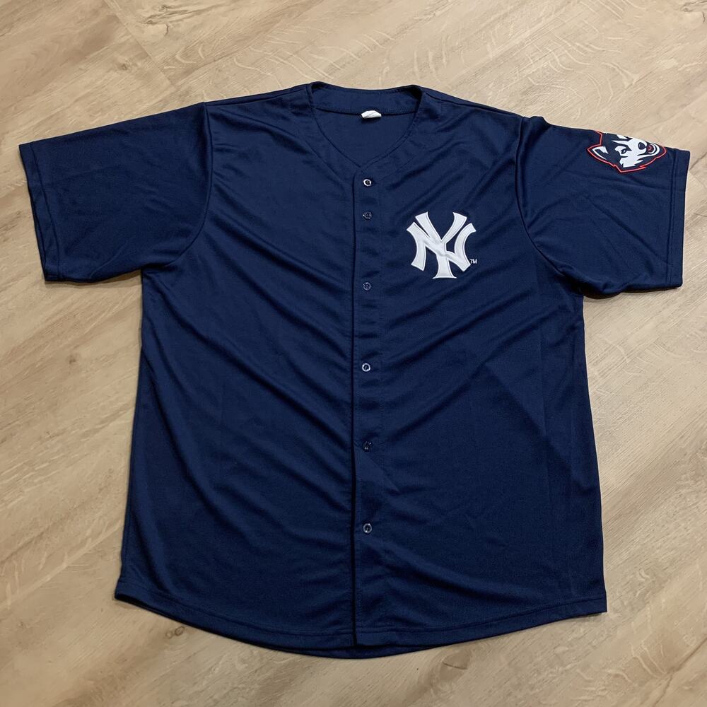 MLB New York Yankees UConn Huskies Navy Blue Baseball Jersey SGA Men's Large L